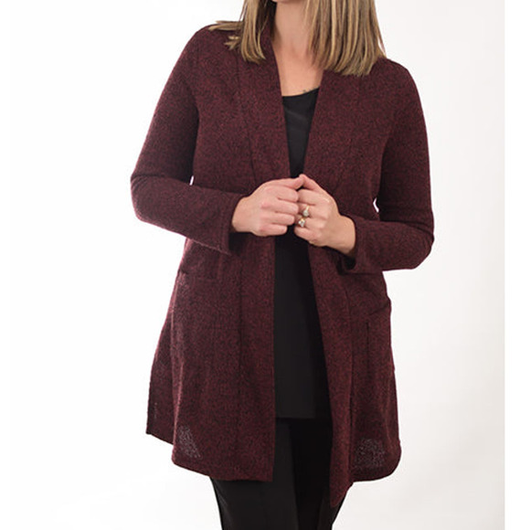 NWT Super Soft Burgundy Long Cardigan - size Small - Picture 2 of 4